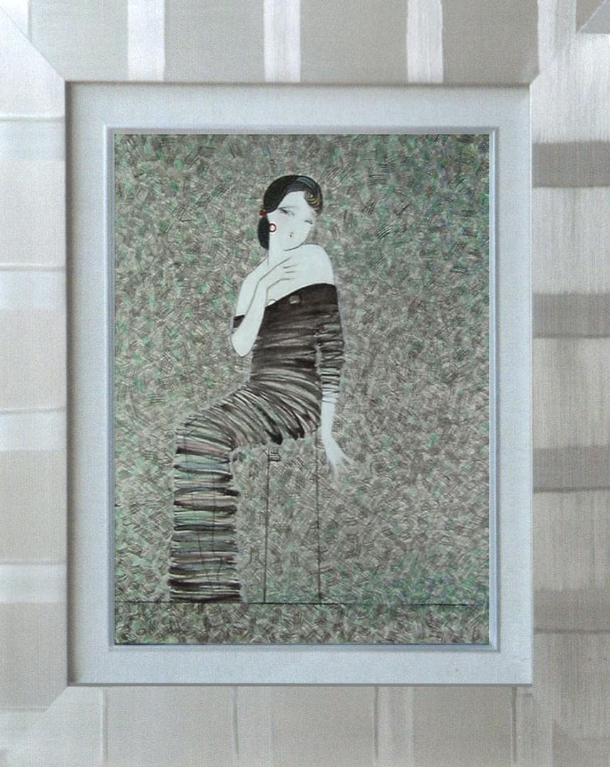 油絵 菅家令子 絵 絵画 インテリア F6-92023 人物 女性像