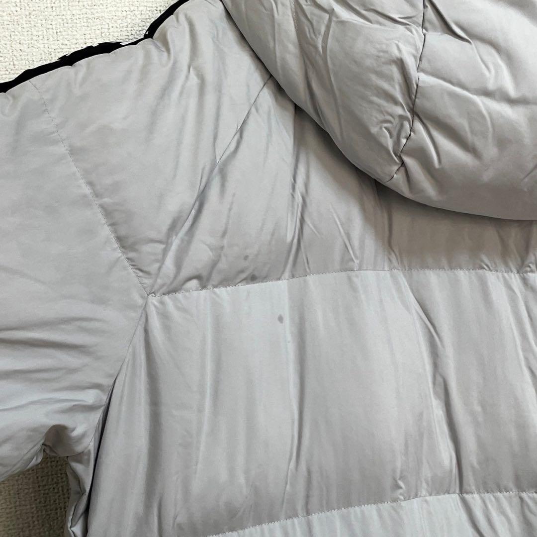 ノースフェイス】中綿ロングコート　Tball　グレー　刺繍　デカロゴ　肩ロゴ３K