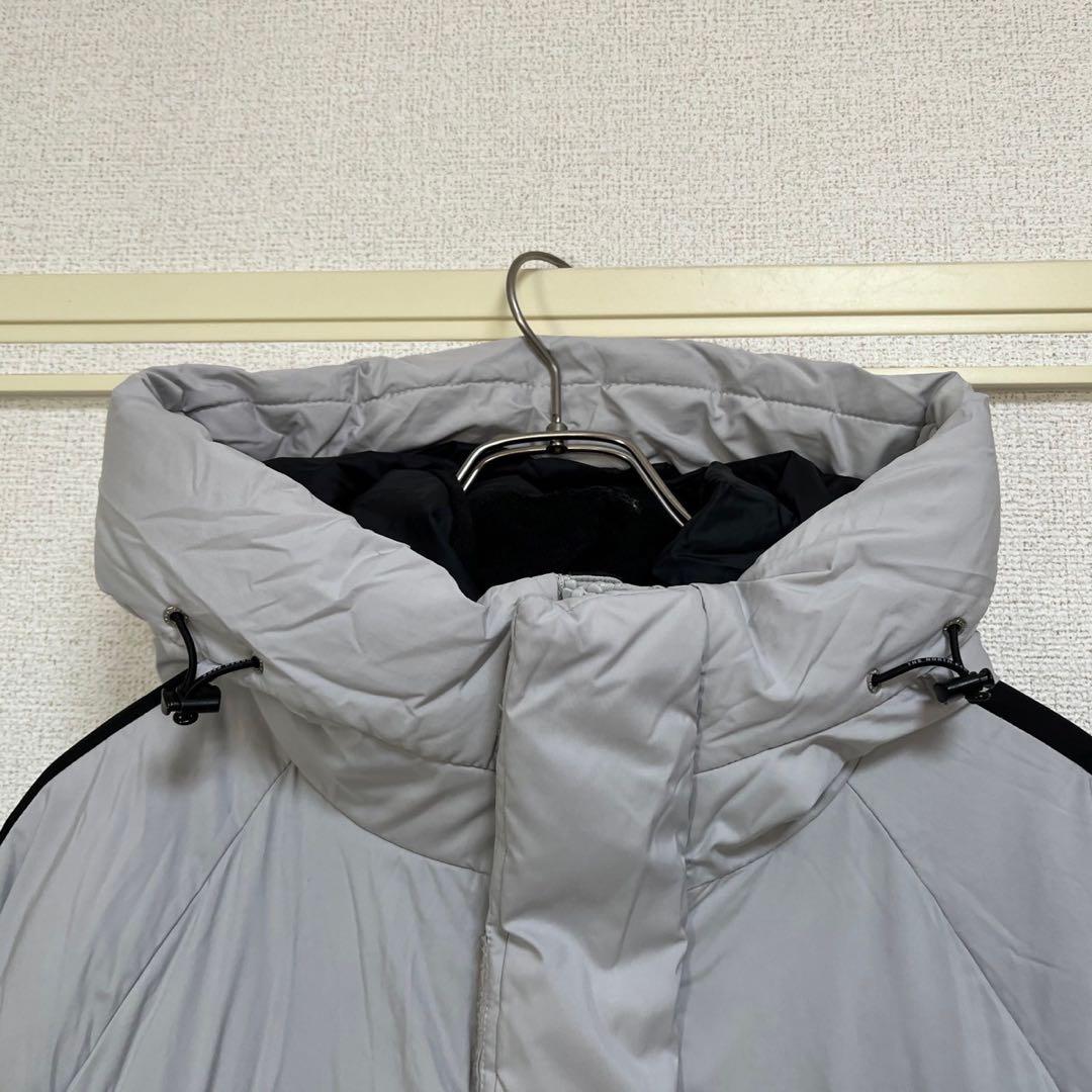 ノースフェイス】中綿ロングコート　Tball　グレー　刺繍　デカロゴ　肩ロゴ３K