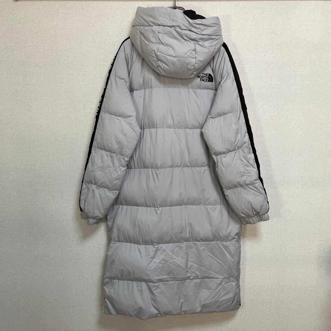 ノースフェイス】中綿ロングコート　Tball　グレー　刺繍　デカロゴ　肩ロゴ３K
