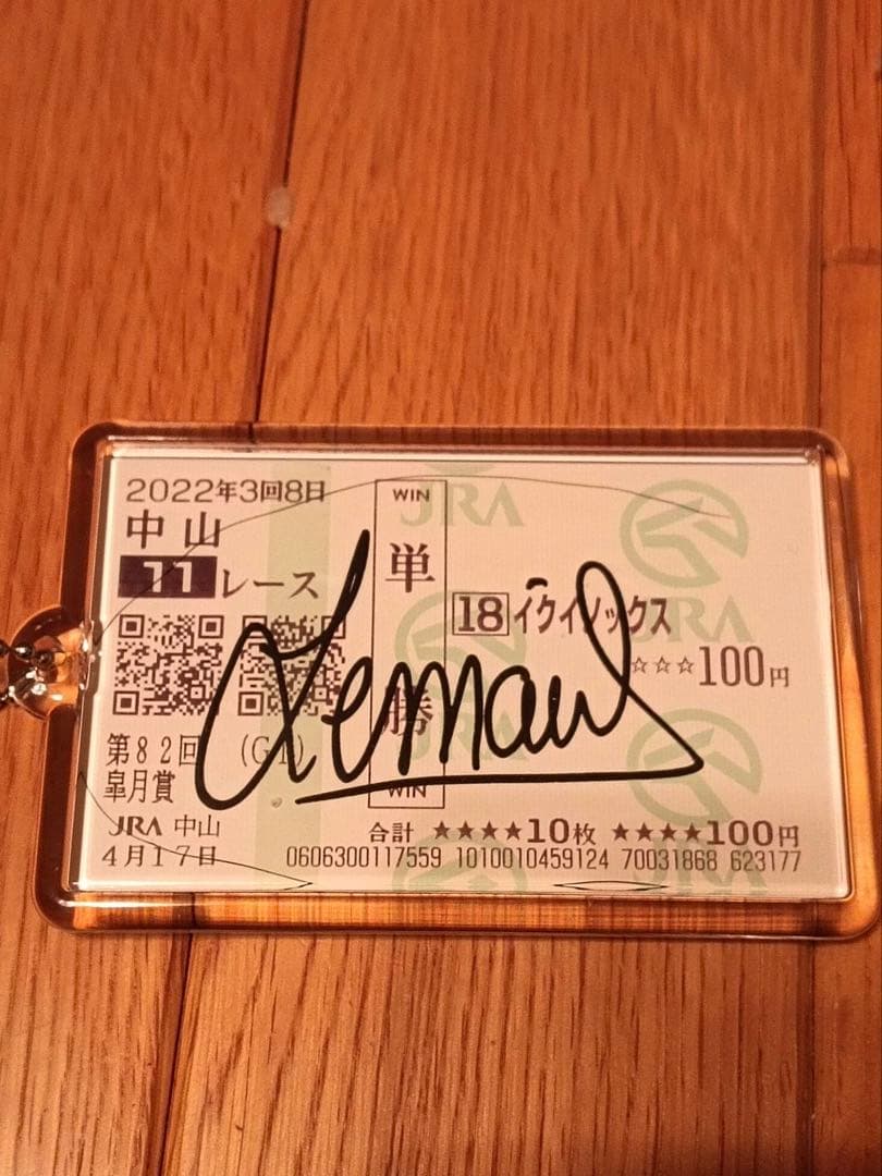 イクイノックス　2022皐月賞　ルメール直筆サイン　馬券ホルダー　馬券　鬣　一本