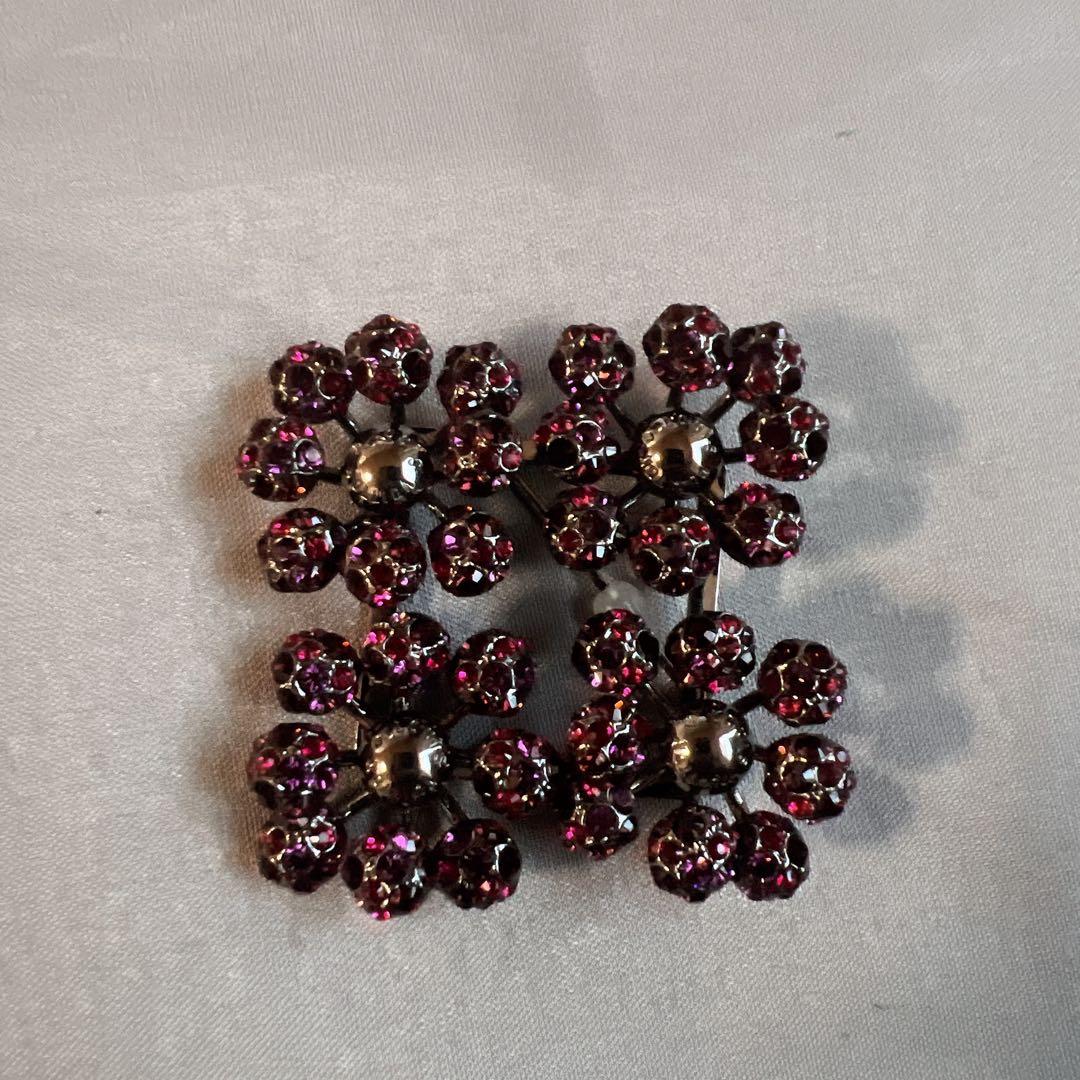 ルイヴィトン ミルエウンヌ GP×ラインストーン ブローチ シルバー