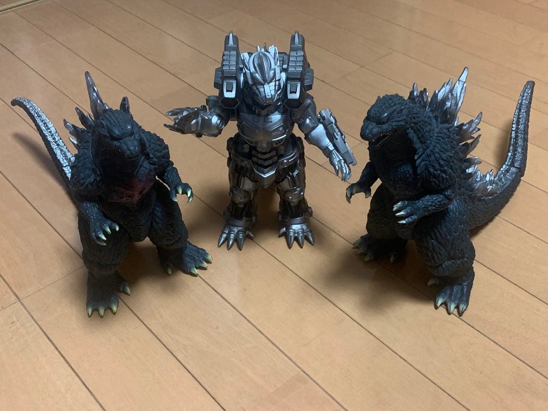 ゴジラ・メカゴジラ三式機龍 ソフビ3体セット　2002(2004)