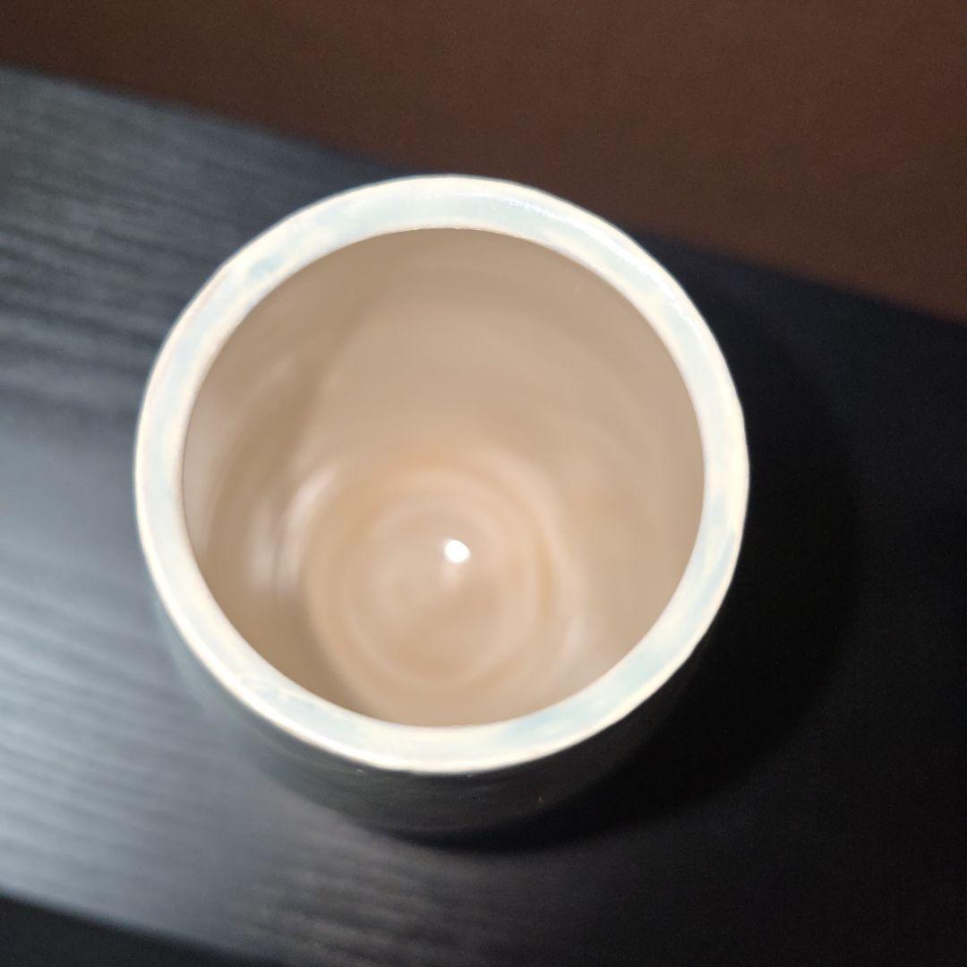 京焼/清水焼　陶葊　土渕陶あん　白掛桜　花生　15cm　小ぶり