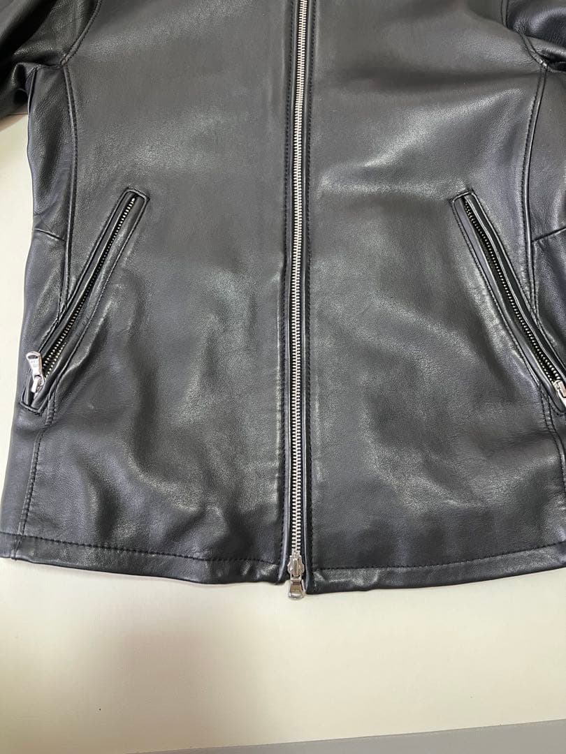 BEAUTY&YOUTH レザー シングルライダース M ブラック 羊革