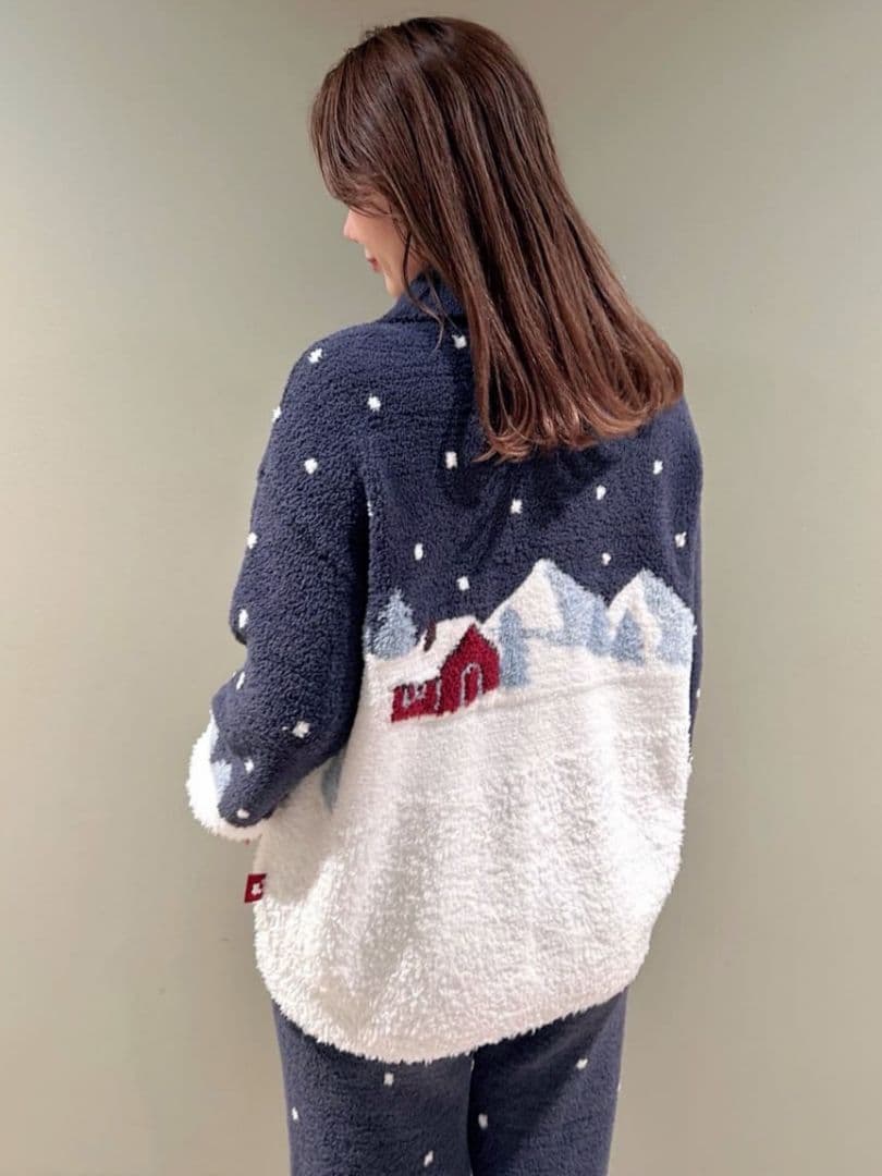 新品✨ジェラートピケ【HOLIDAY】スキーベアジャガードカーディガン NVY