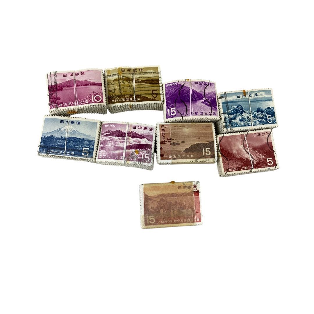 使用済み切手　国立公園記念切手　9種各約100枚づつ　dd067