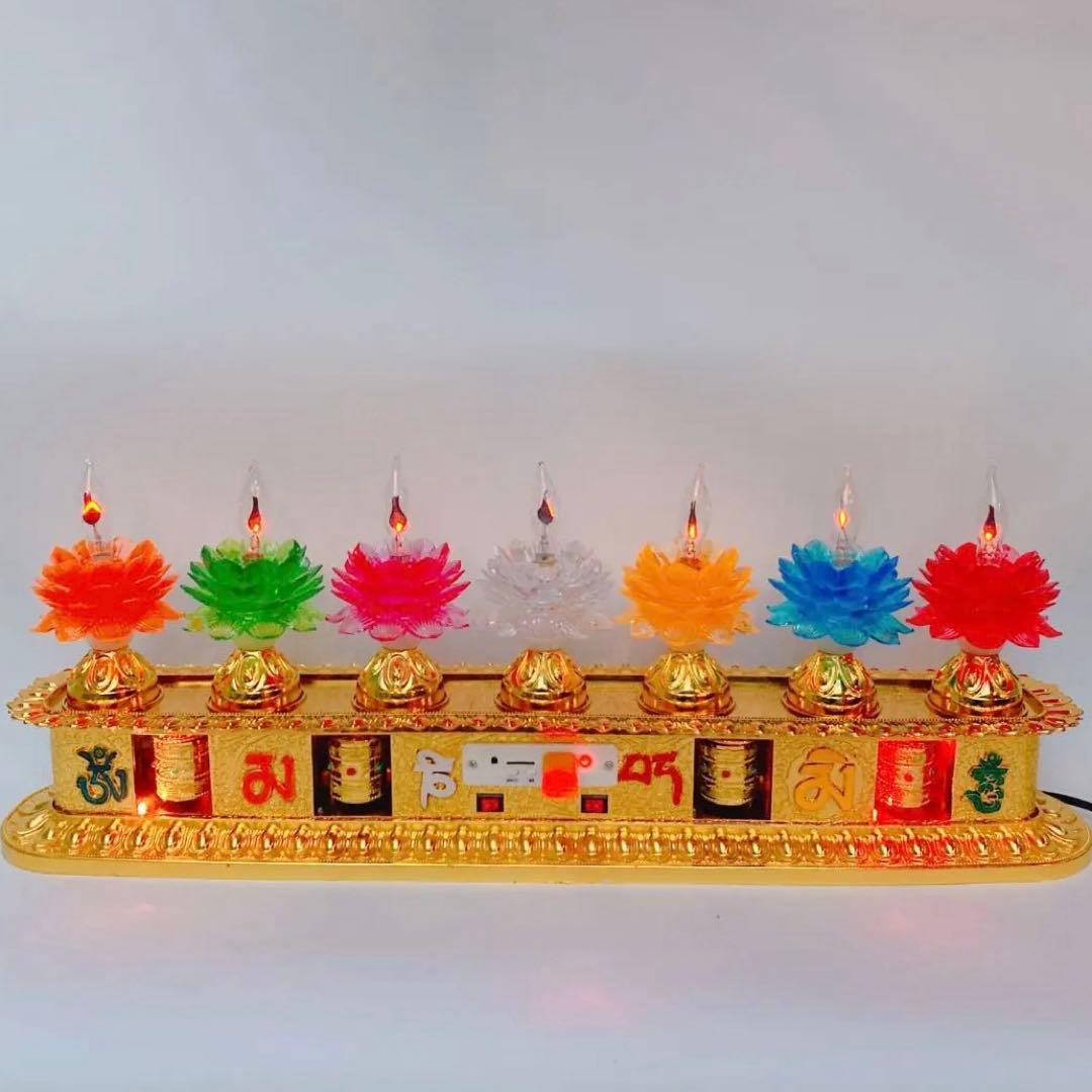 マニ車マシーン蓮　チベット密教　ロングタイプ