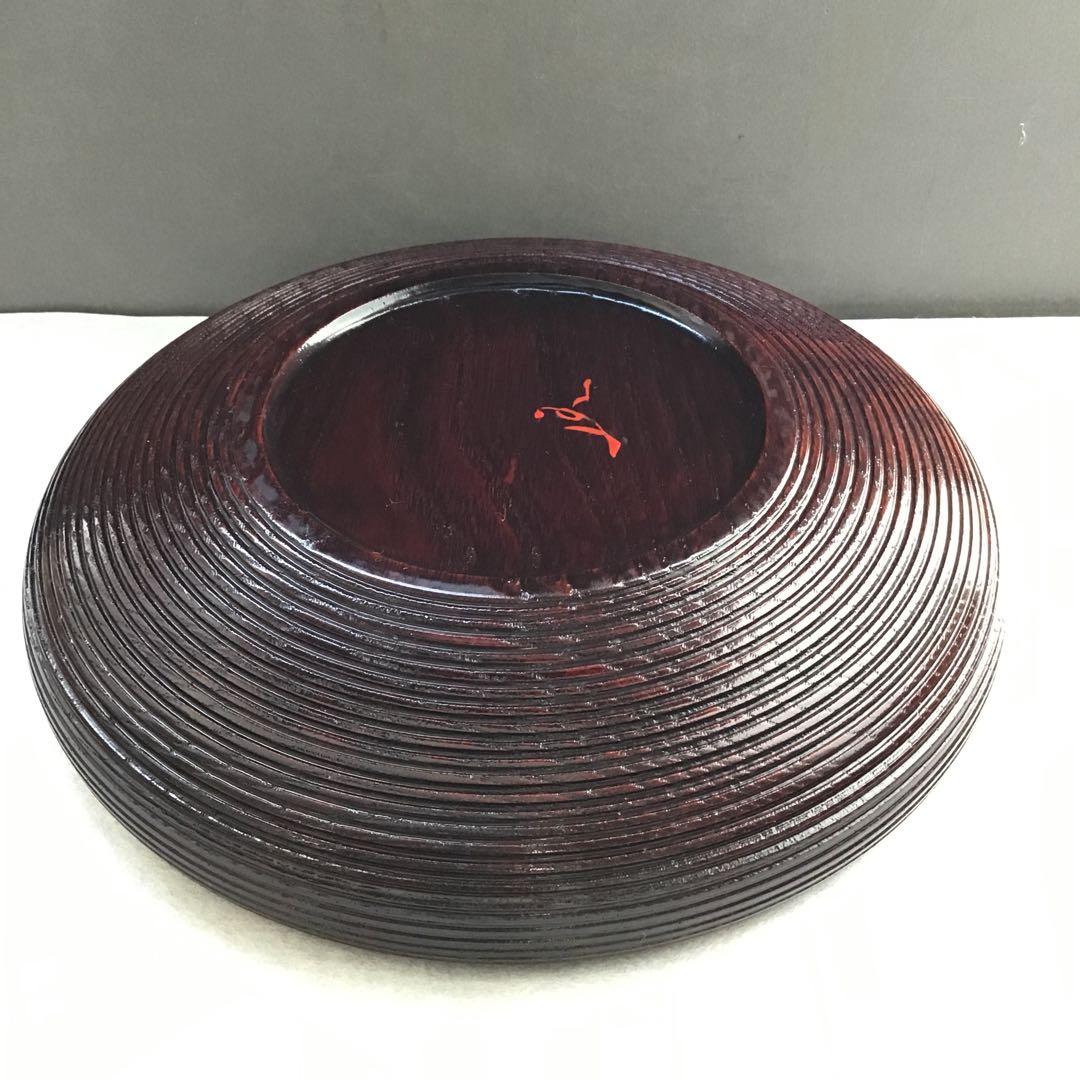 茶道具　樺溜塗糸目菓子器　塗師　堅地屋清兵衛作　堅清印　楽只斎好　共箱　S3KK