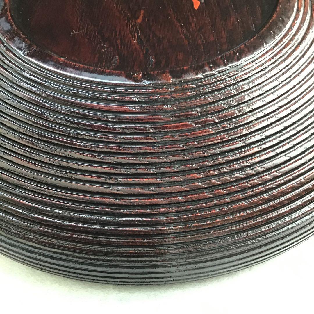 茶道具　樺溜塗糸目菓子器　塗師　堅地屋清兵衛作　堅清印　楽只斎好　共箱　S3KK