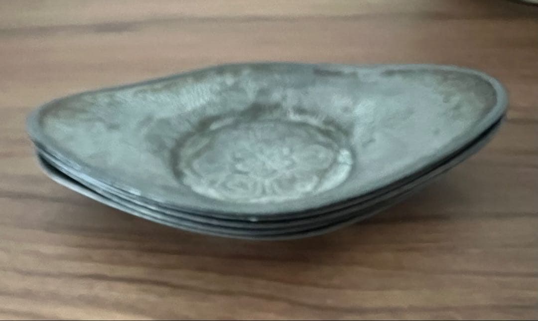 銅製 建水 茶こぼし・錫製茶入 美奈登製/錫茶托 5客セット 煎茶 茶道具