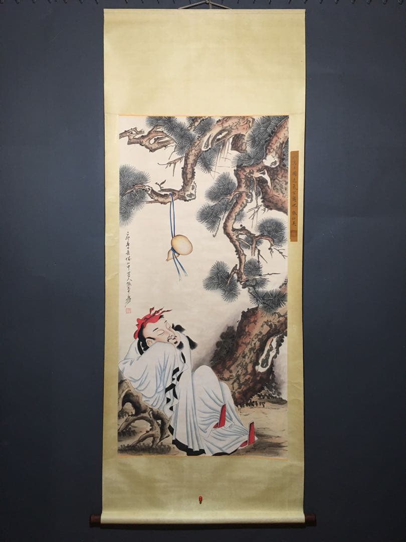 中国 人物画 掛け軸 中堂 四尺 手描き 宣紙 中国美術 書画 インテリア