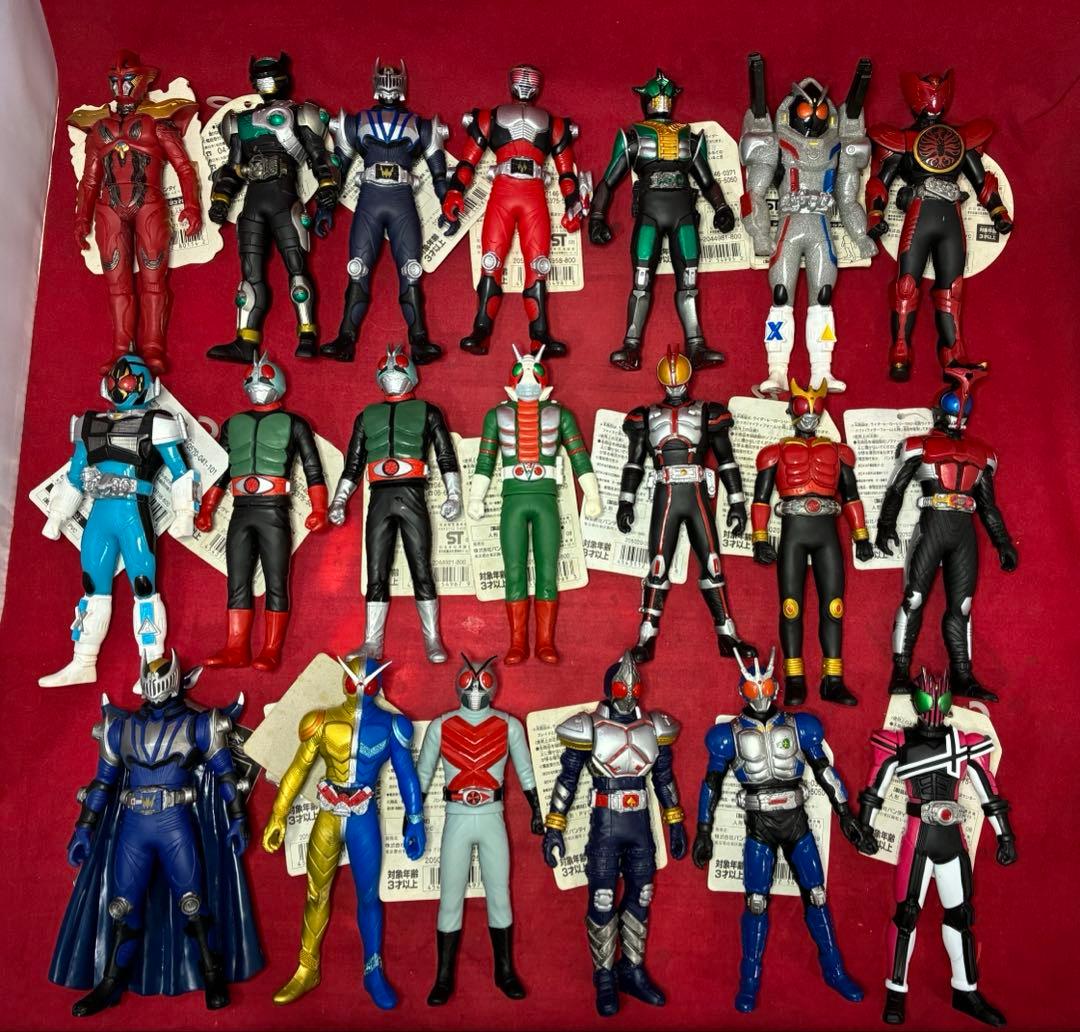 タグ付き 仮面ライダー 20体 まとめ売り ソフビ 1号 クウガ 龍騎 ファイズ