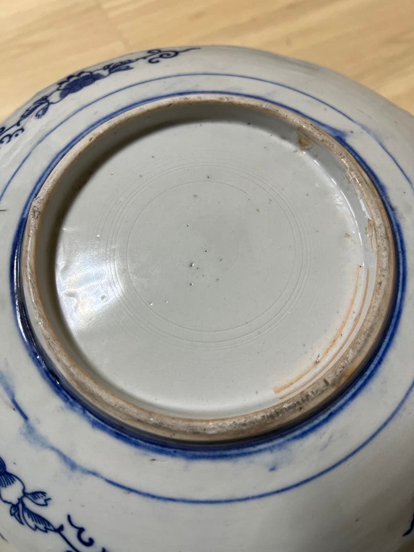 古伊万里 染付 印判 皿 大皿 江戸後期 明治 六歌仙 図変わり 骨董品