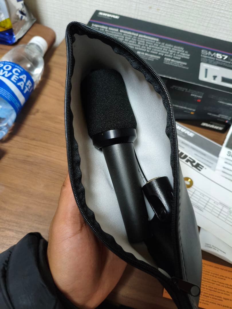 SHURE SM57 ダイナミックマイク (美品) + SHURE ポップガード