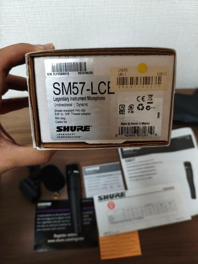 SHURE SM57 ダイナミックマイク (美品) + SHURE ポップガード