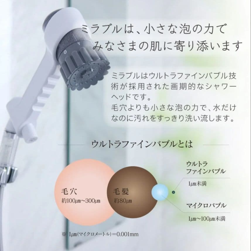 【新品未使用】Mirable zero ウルトラファインバブルシャワーヘッド