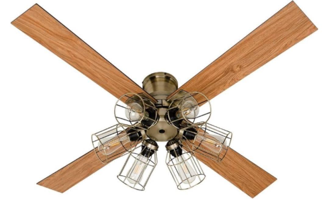 シーリングファン　ライト　ブラウン 木製　モダン