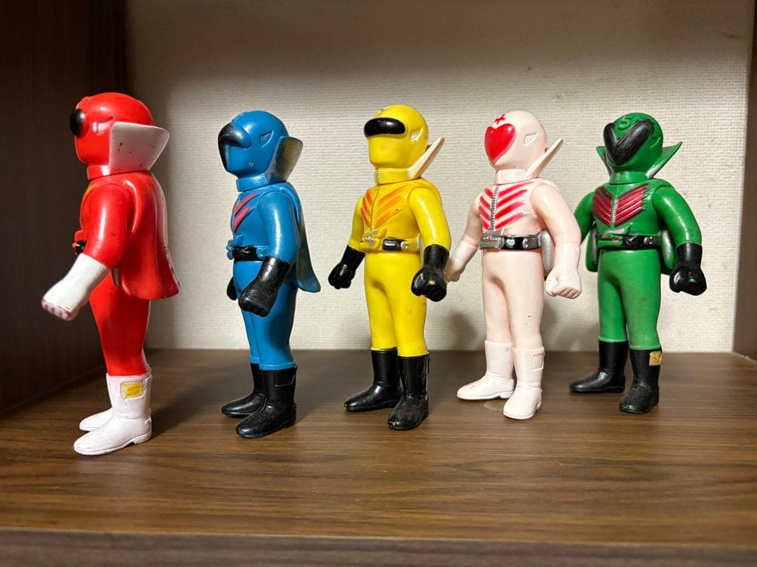 ゴレンジャー　ソフビ　5体　セット　ミドルサイズ　レトロ　当時物
