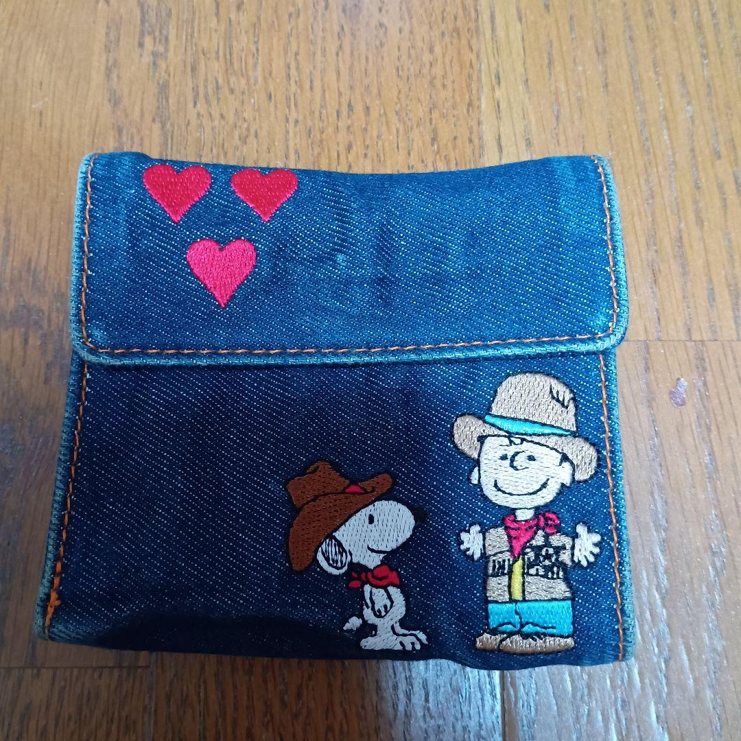 スヌーピー　財布　デニム