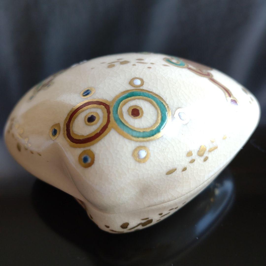 香合　京焼　仁清写　蛤　宝尽絵　久世久宝　共箱　新品・未使用品