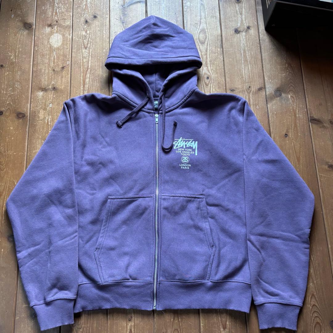 ‼️早い者勝ち‼️美品 Stussy パープル ジップアップパーカー