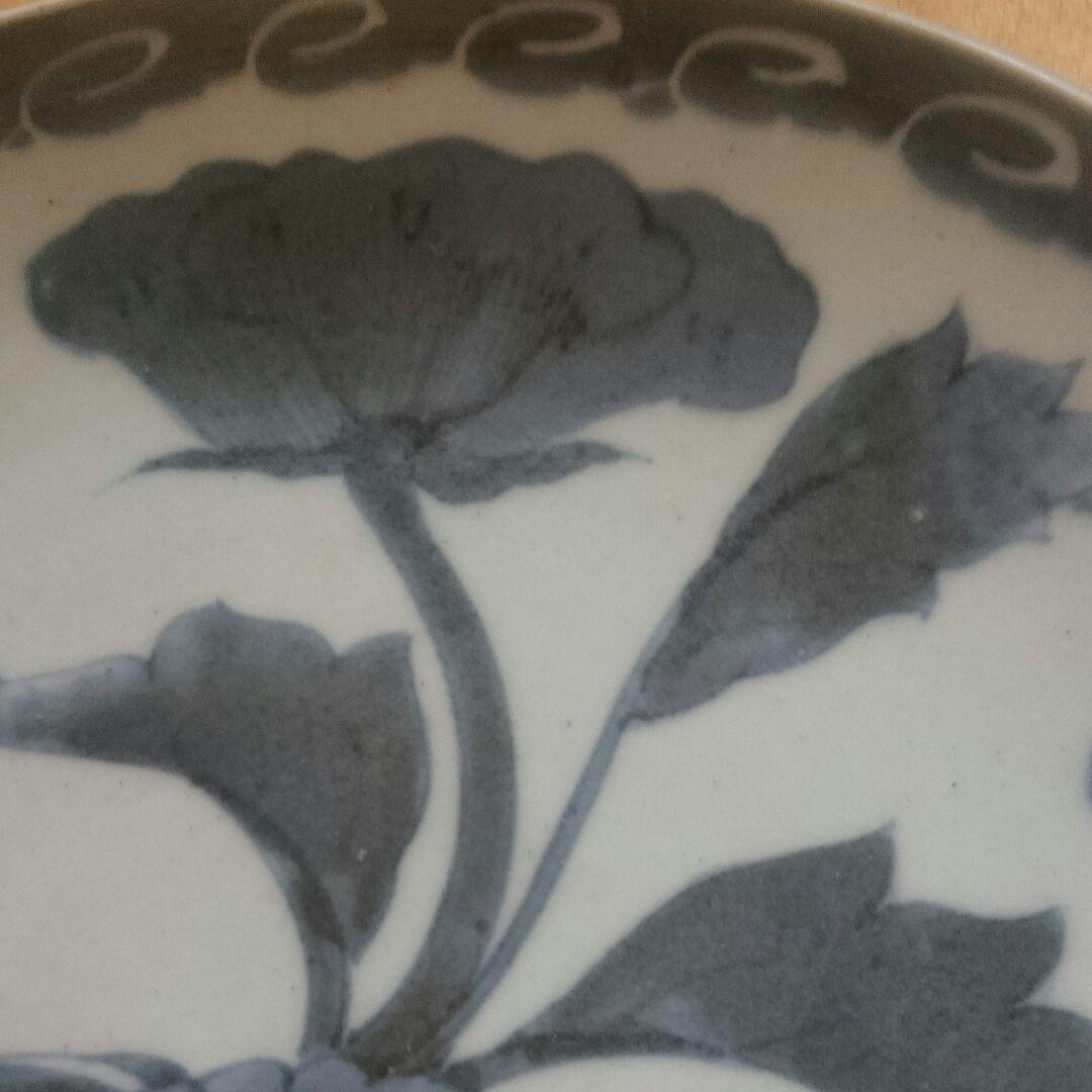 江戸期 古伊万里 大皿 (牡丹の図)