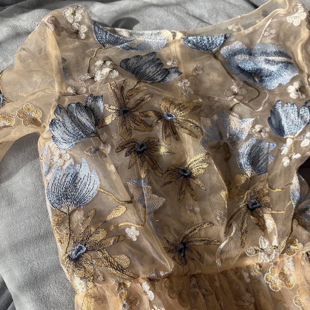 confetti peony ロングドレス カラードレス 刺繍　ウェディング