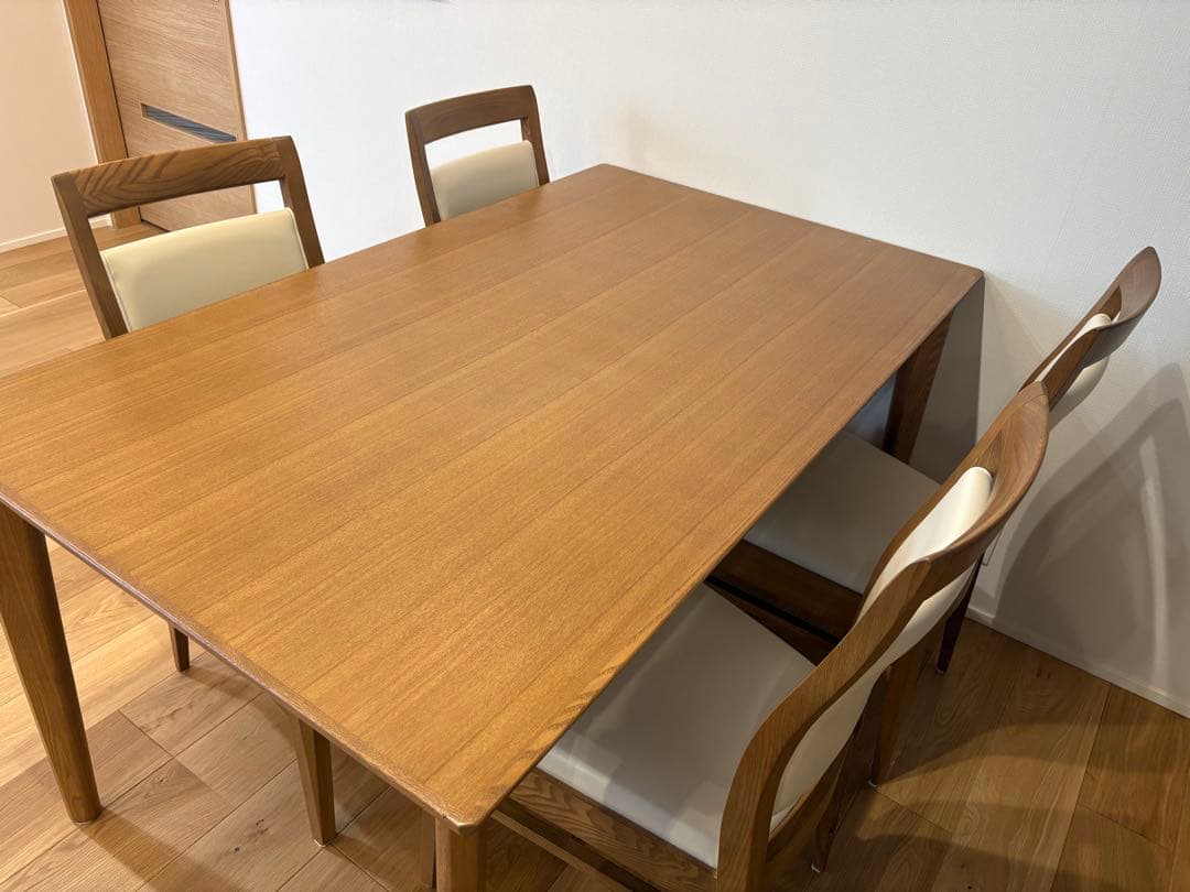 (引取り限定)木製(タモ)ダイニングテーブルセット お渡し12/19まで