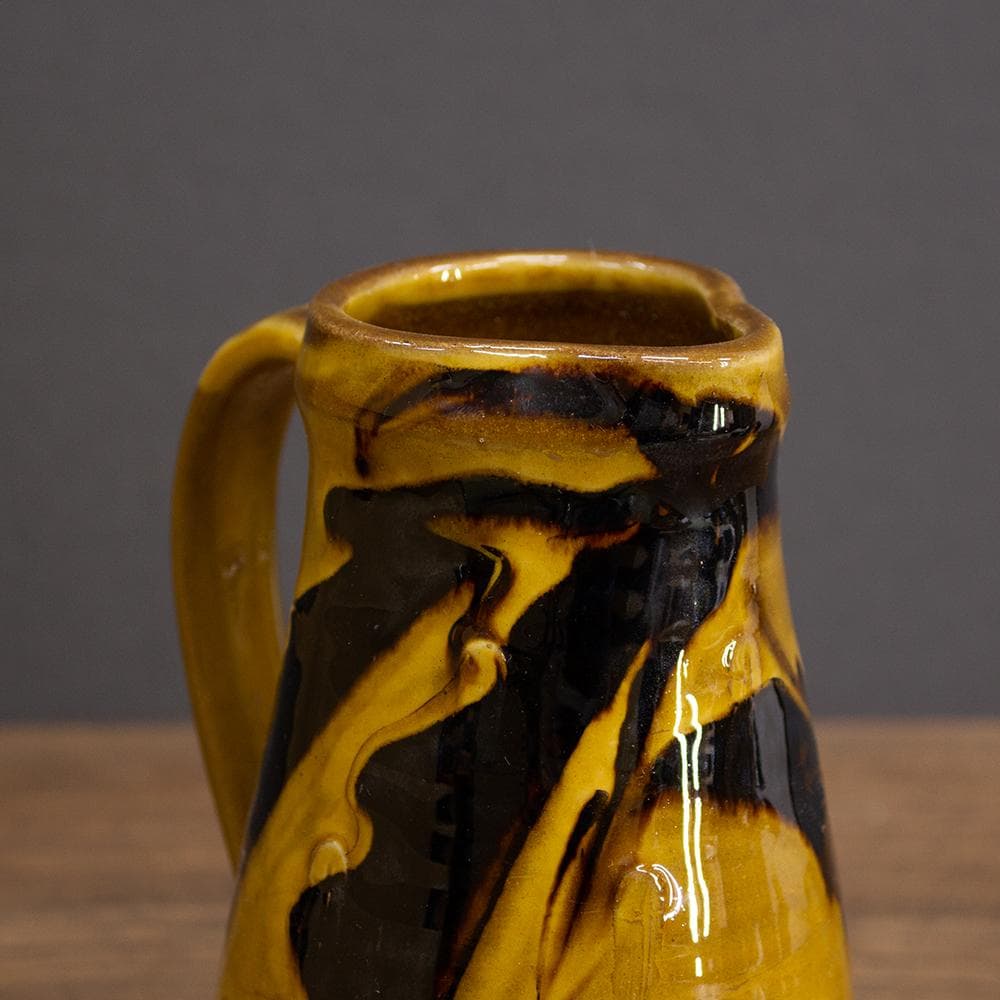 布志名焼 ピッチャー 高さ15cm 民芸 昭和レトロ （マーブル柄1）