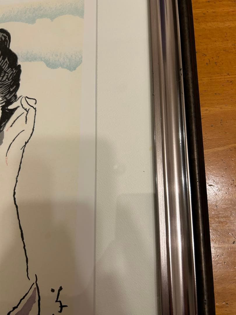 竹久夢二 「風」　日芸版画院 限定300枚 ２２１/３００　版画