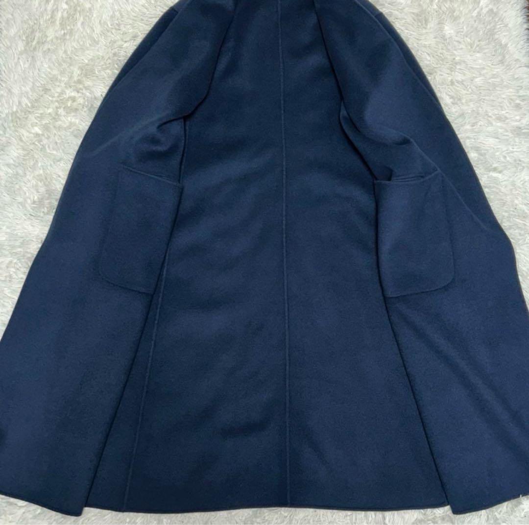 極美品　GALERIE VIE ウールダブルフェイス ストール付ノーカラーコート