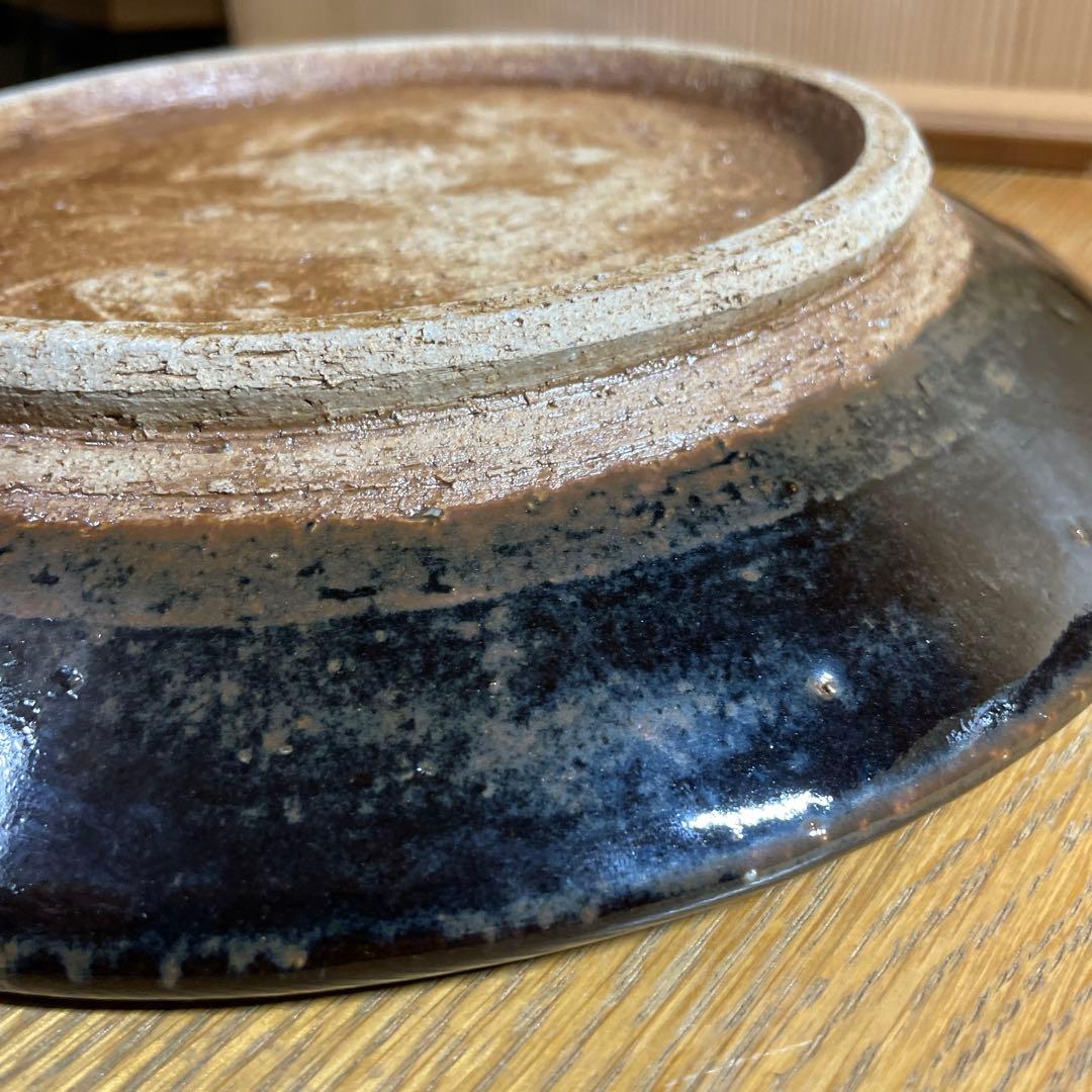 酒津堤窯　（武内晴二郎）　流掛尺皿　共箱