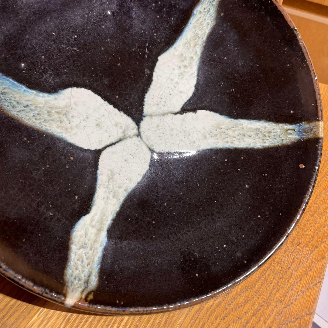 酒津堤窯　（武内晴二郎）　流掛尺皿　共箱