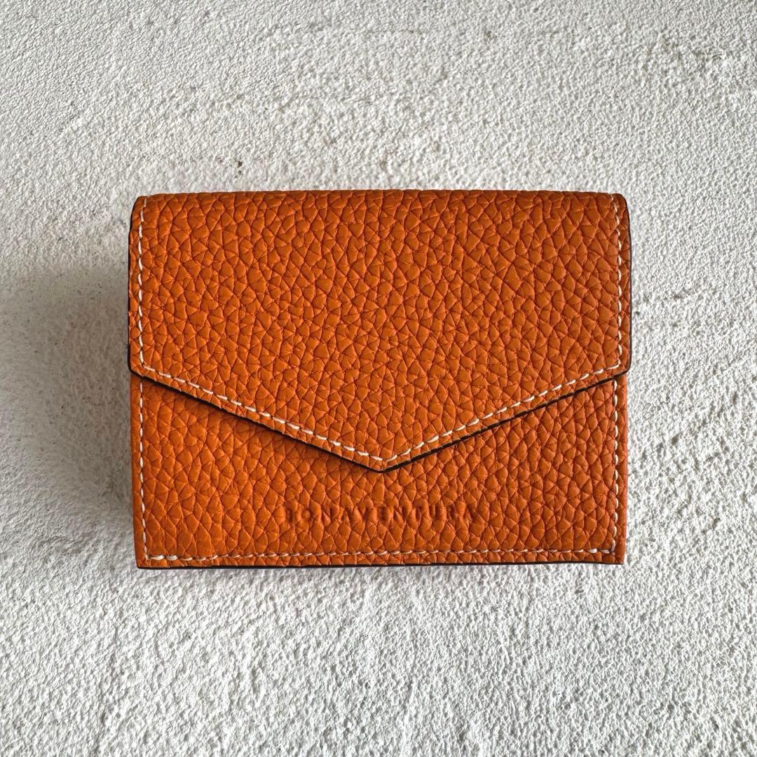 未使用 ボナベンチュラ スモール ウォレット 三つ折り財布 オレンジ エトープ