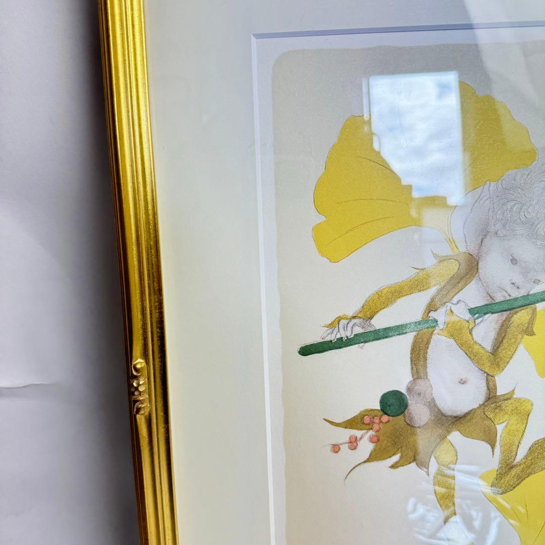 DA404 与勇輝　yuki ATAE絵画　絵　天使　キューピット　銀杏