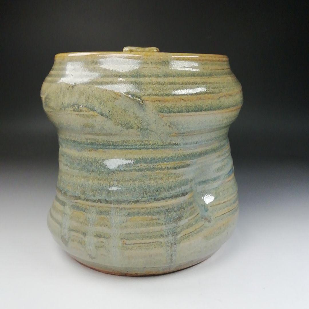 Ｔ６７３　水指　『赤膚焼』『大塩昭山 作』『堀内宗完(兼中斎)書付』共箱　茶道具