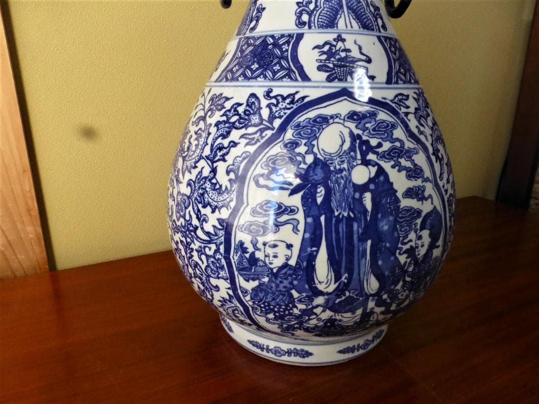 中国花瓶　大清乾隆年製　染付