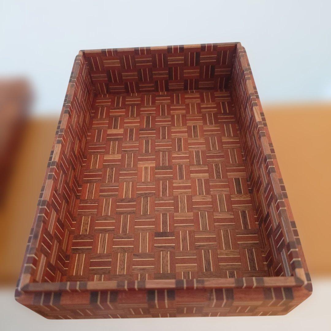 無垢 寄木細工　文箱　文庫　九寸