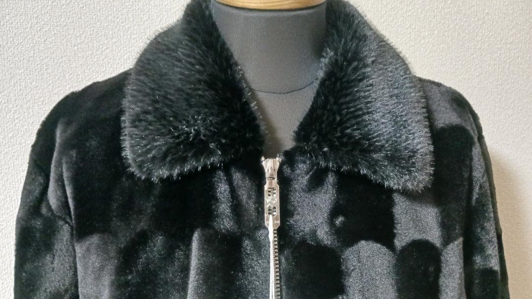 イタリア製 ミンク ＆ カシミヤ混 ファーコート 毛皮 厚手 防寒 メンズ M