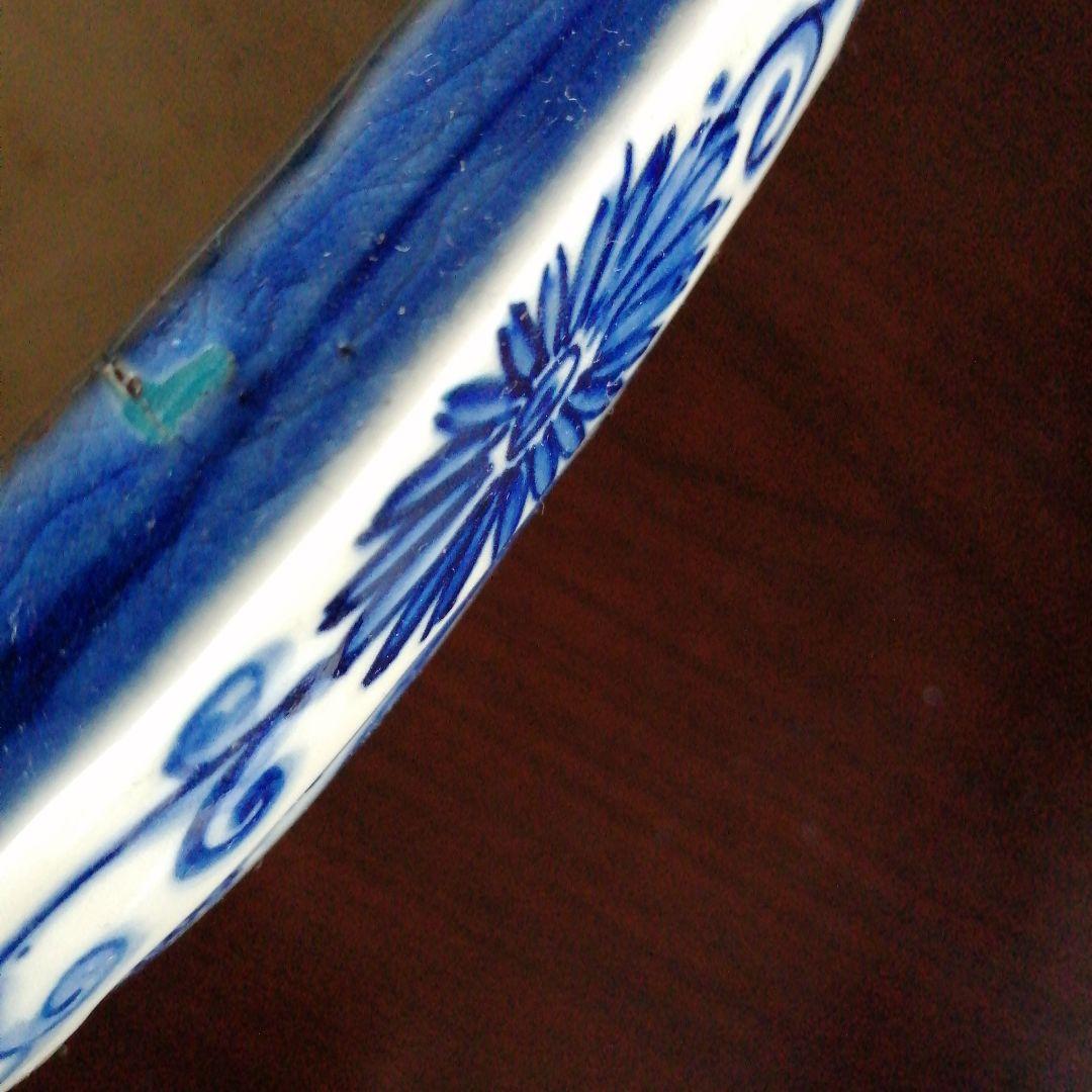 瀬戸焼　染付四方手桶　17.5cm　明治～昭和初期