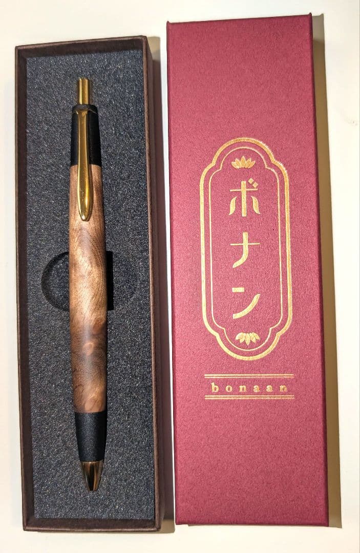 【値下げ中】ボナンペン　マーブルウッド　シャープペンシル　真鍮金具