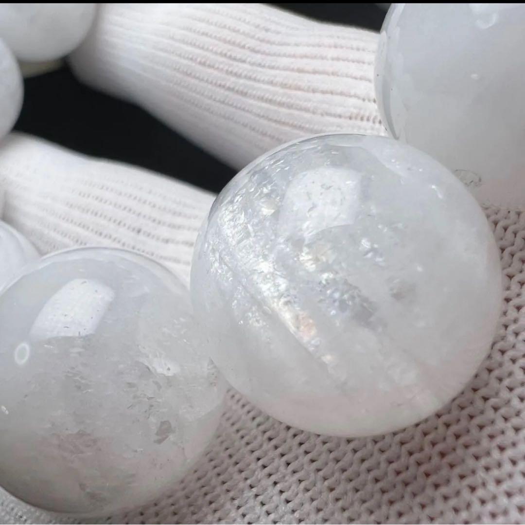 【77152】キラキラ 超大玉 ホワイトガーデンクォーツ 20mm ブレスレット