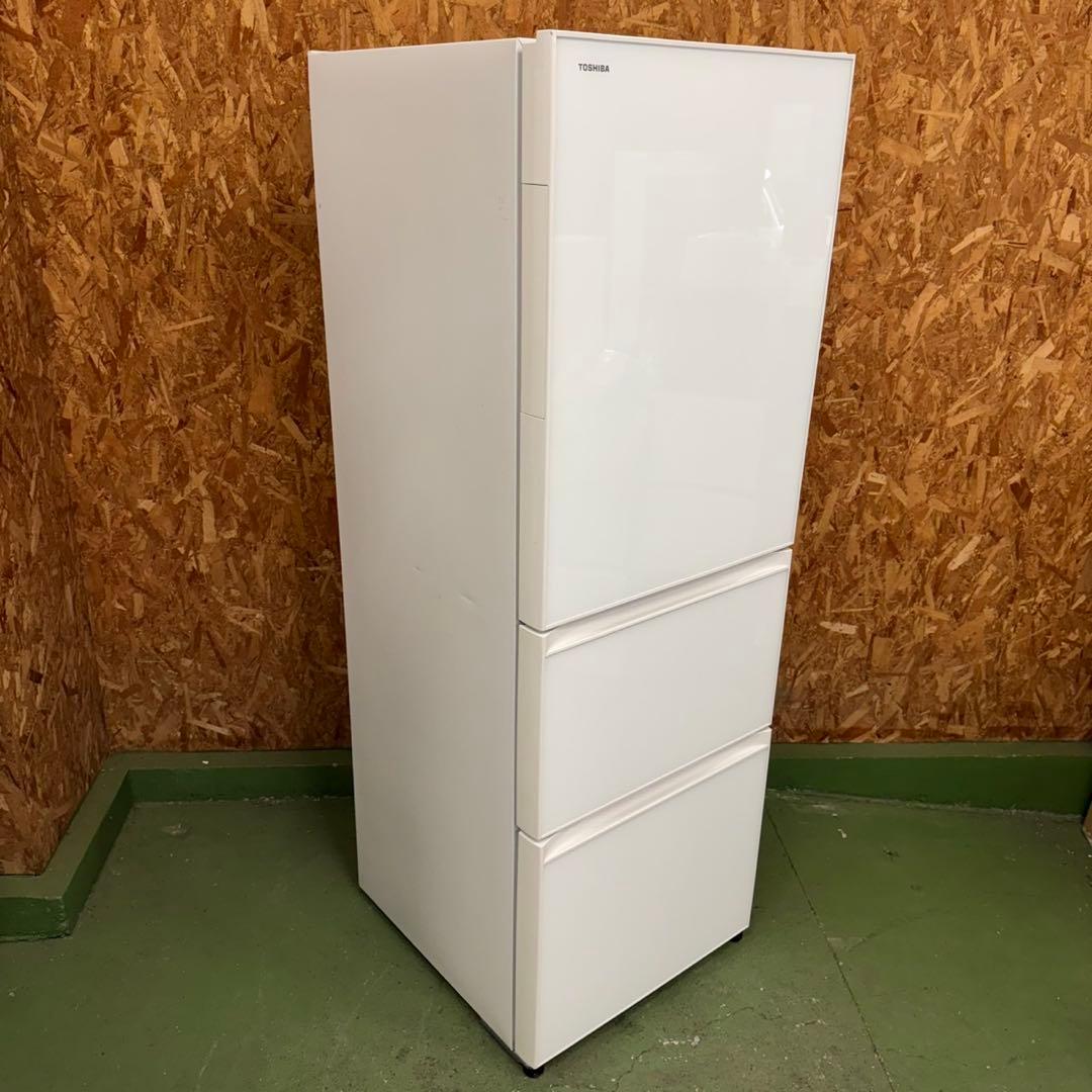 335★2020年製★東芝　冷蔵庫　大型　3ドア　自動製氷　ガラス扉　300L