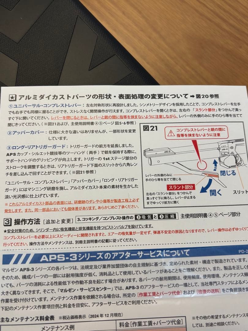 マルゼン公式認定競技銃APS-3 最新ロット　新同美品