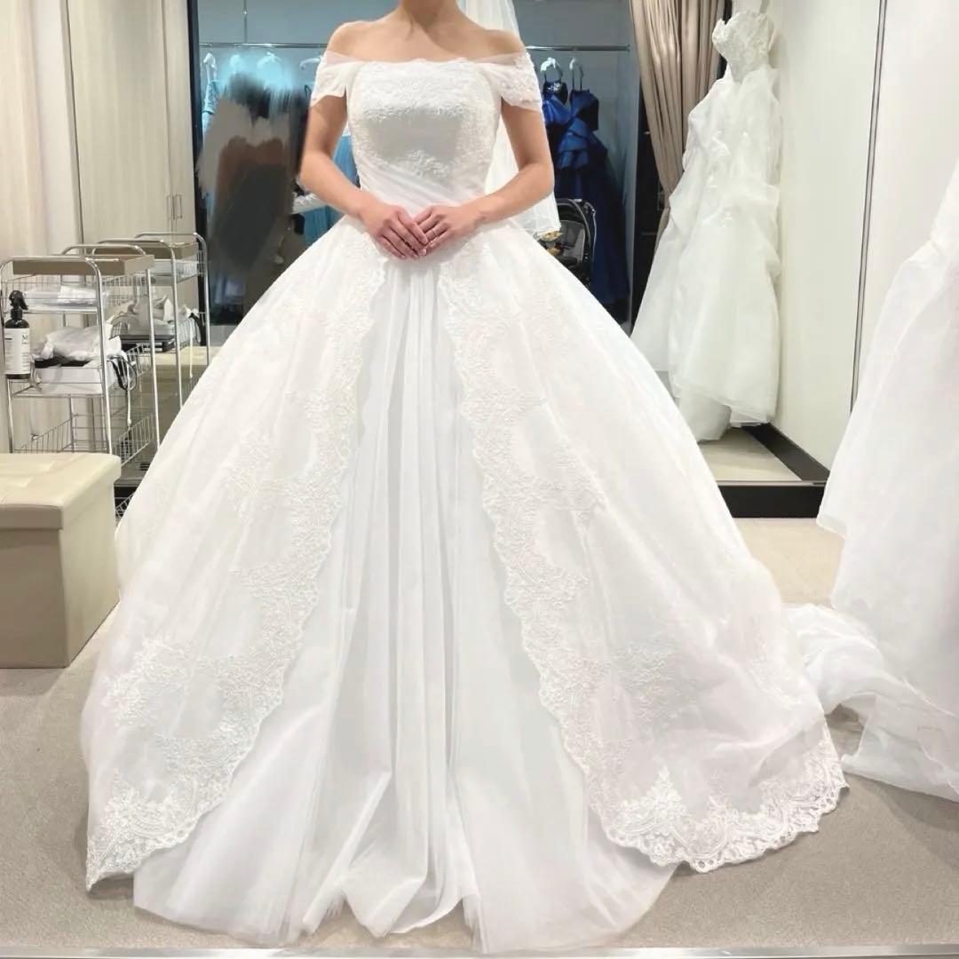 【引っ越し値下げ中1/29まで】ウェディングドレス　オフショル　プリンセスライン