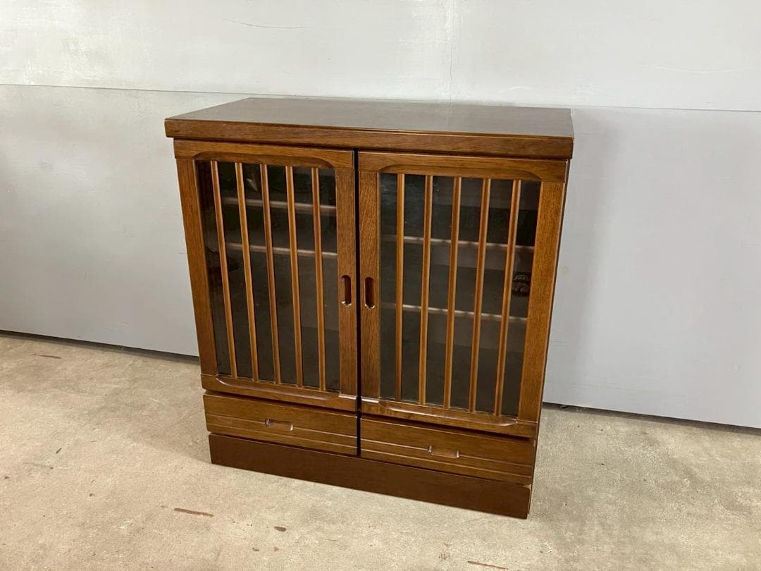 ガラス戸棚 戸棚 キャビネット サイドボード 飾棚 本棚 格子扉 RW435