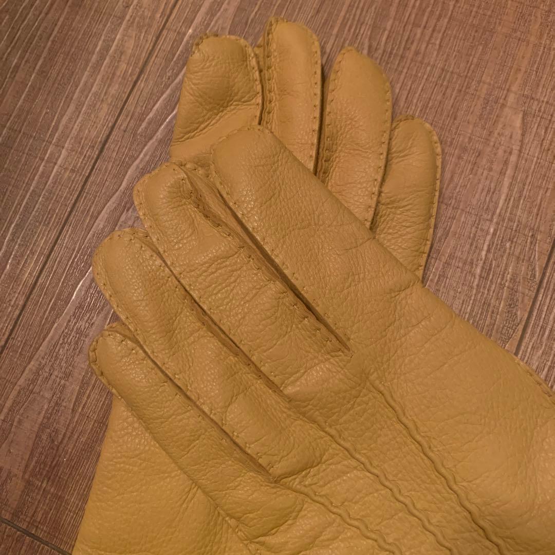 DENTS レザー手袋 コーク(イエロー)サイズ8