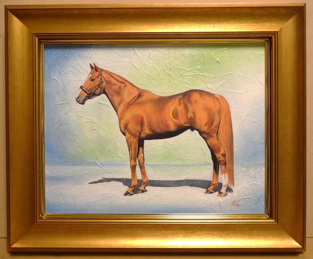 上鈴木正一 油絵 F6号『オルフェーヴル号立ち姿』jordan33様ご注文作品。