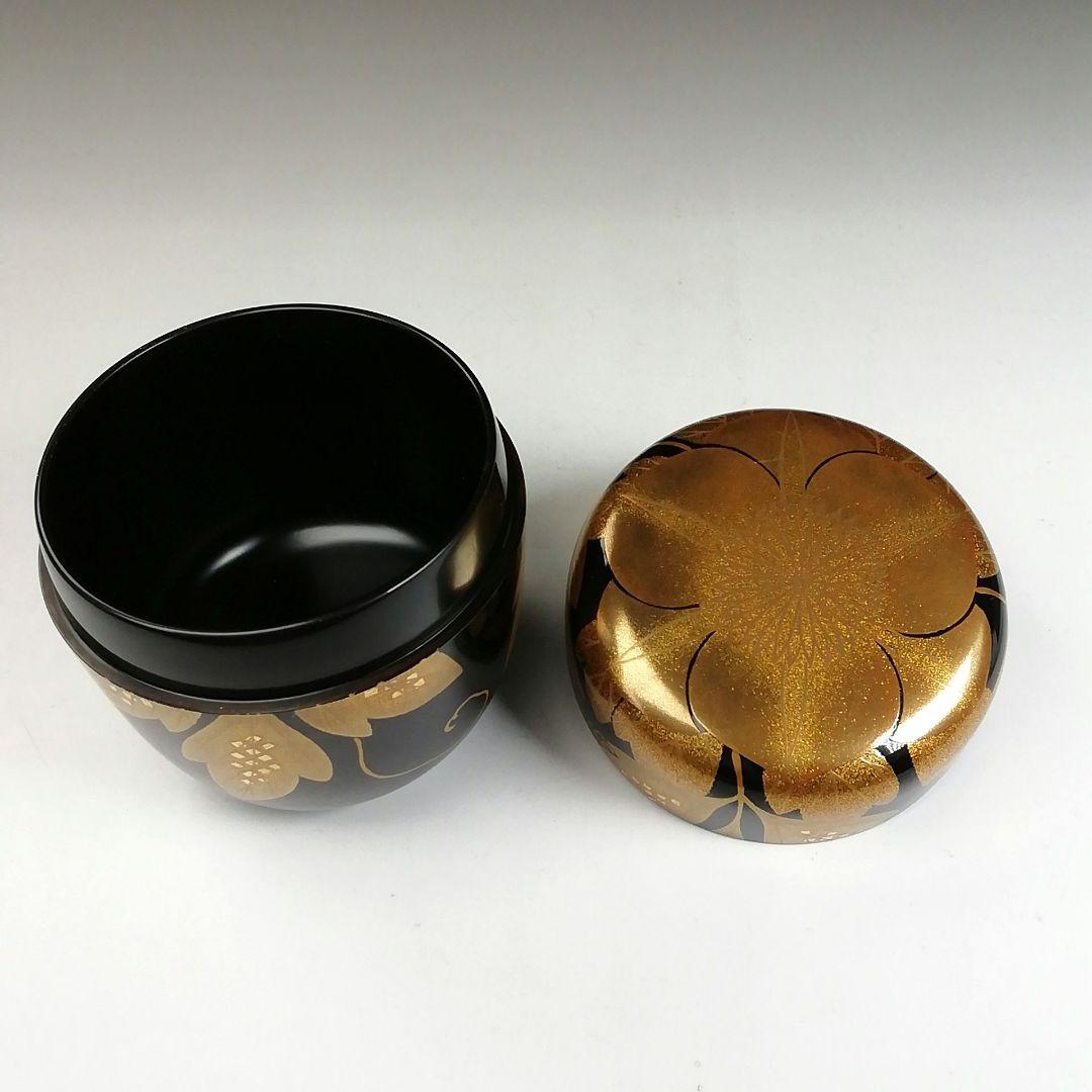 Ｔ８０２　棗　『金蒔絵』『稲井玉甫 作』　共箱　茶道具